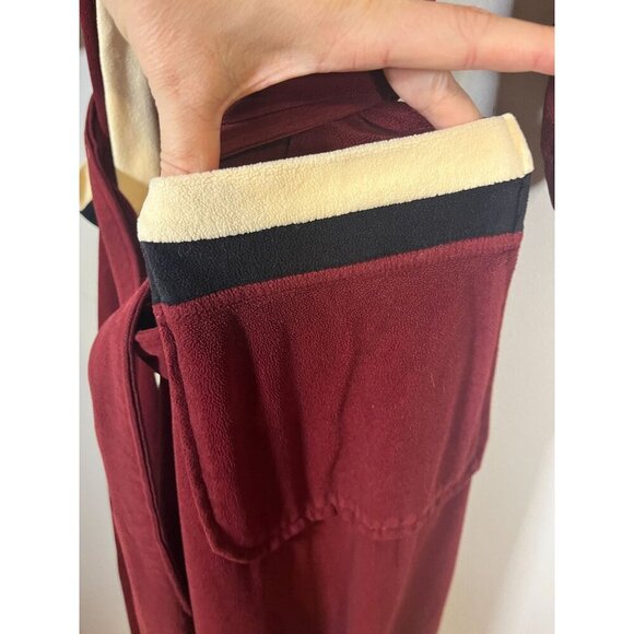 Vintage Christian Dior Red OS Robe De Chambre Luxury Old Money Classic Chic 70s - Picture 9 of 11